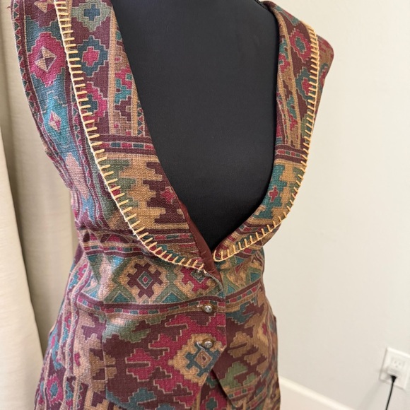 Circle T Vtg Geometric Patterned Vest and Maxi Skirt Set - Picture 8 of 9